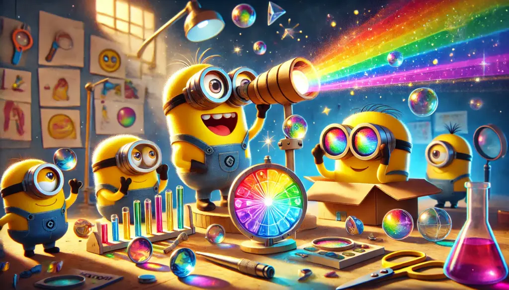 dall·e 2025 08 21 08.27.00 a colorful, horizontal pixar style illustration showing three small, fun, yellow, goggle wearing characters (inspired by minions but clearly different