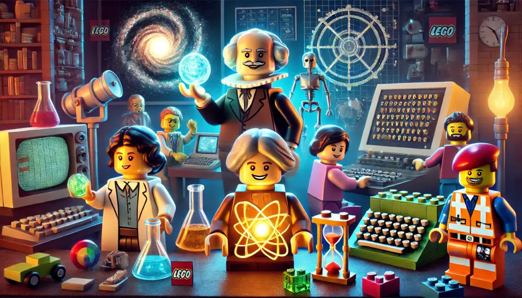 dall·e 2025 08 22 10.21.24 a wide horizontal pixar style 3d animation illustration without any text. the scene features four stylized characters representing famous polish scien